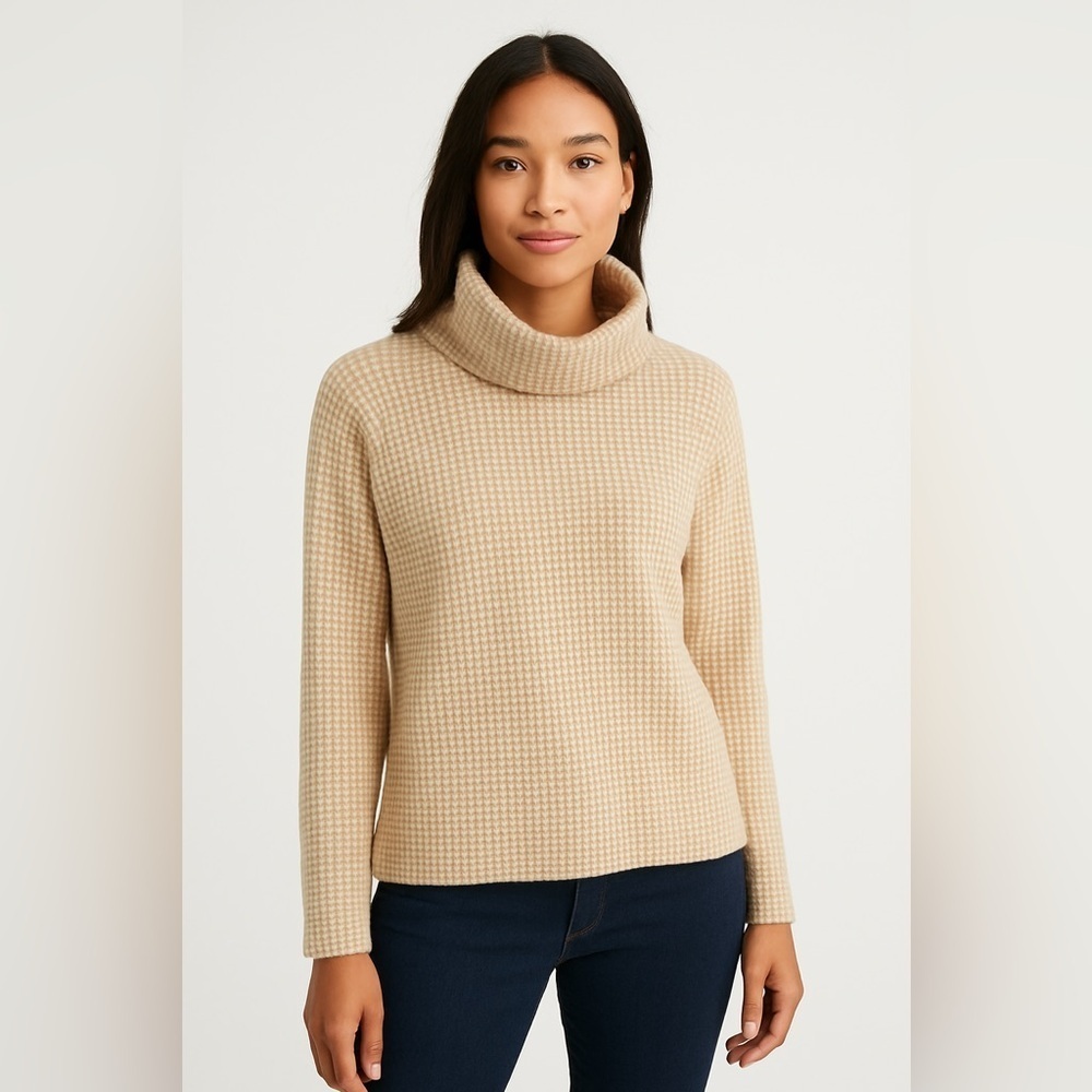 NWT J.Crew Funnel-Neck Knit Top – Sandstone -Size Large